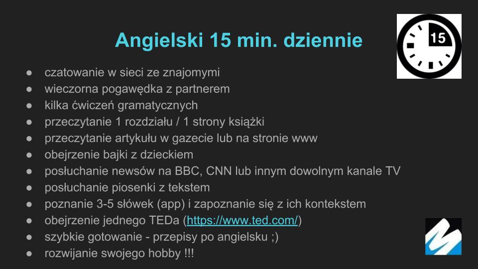 Angielski 15 min. dziennie